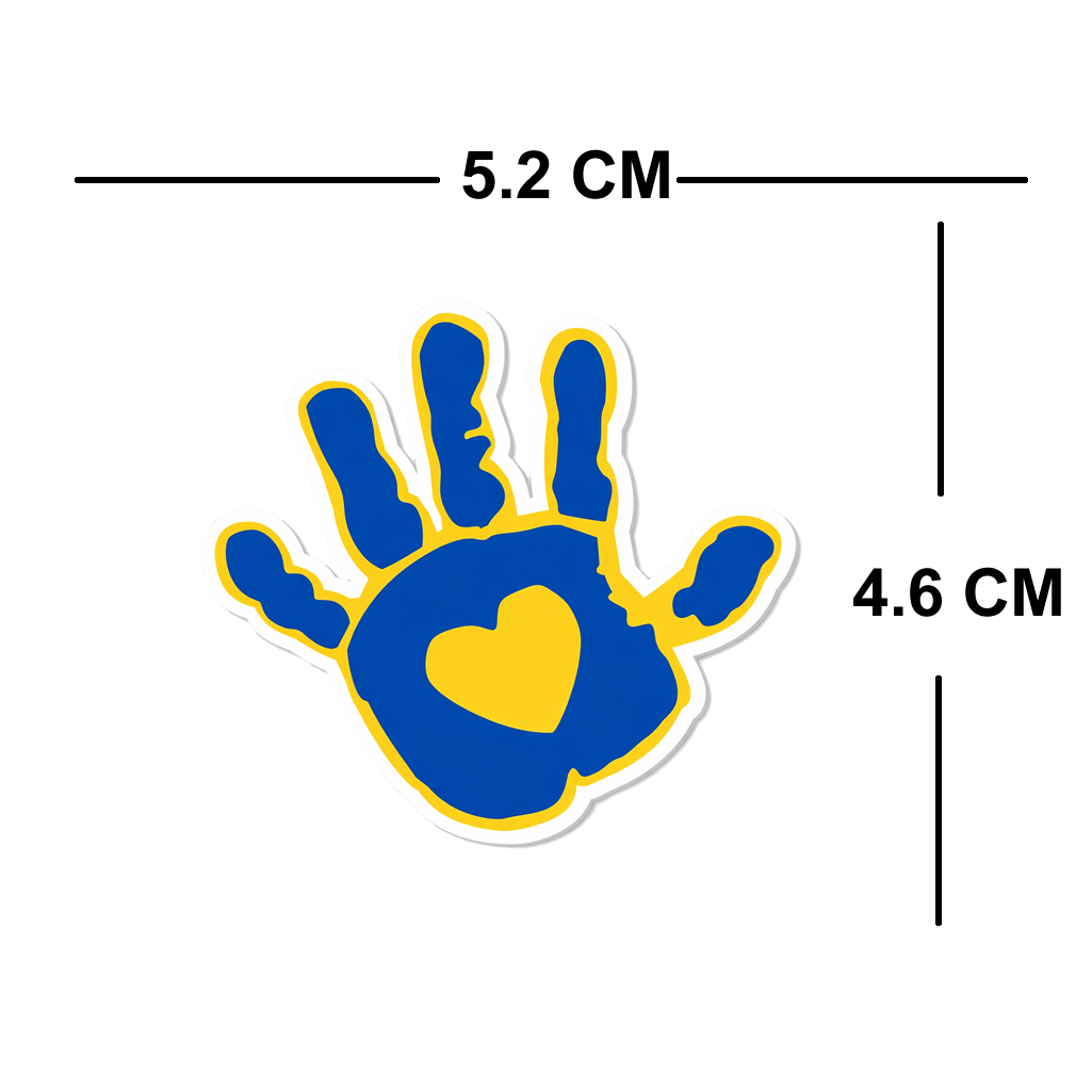 4 PACK Down Syndrome Awareness palm heart waterproof Matte vinyl sticker