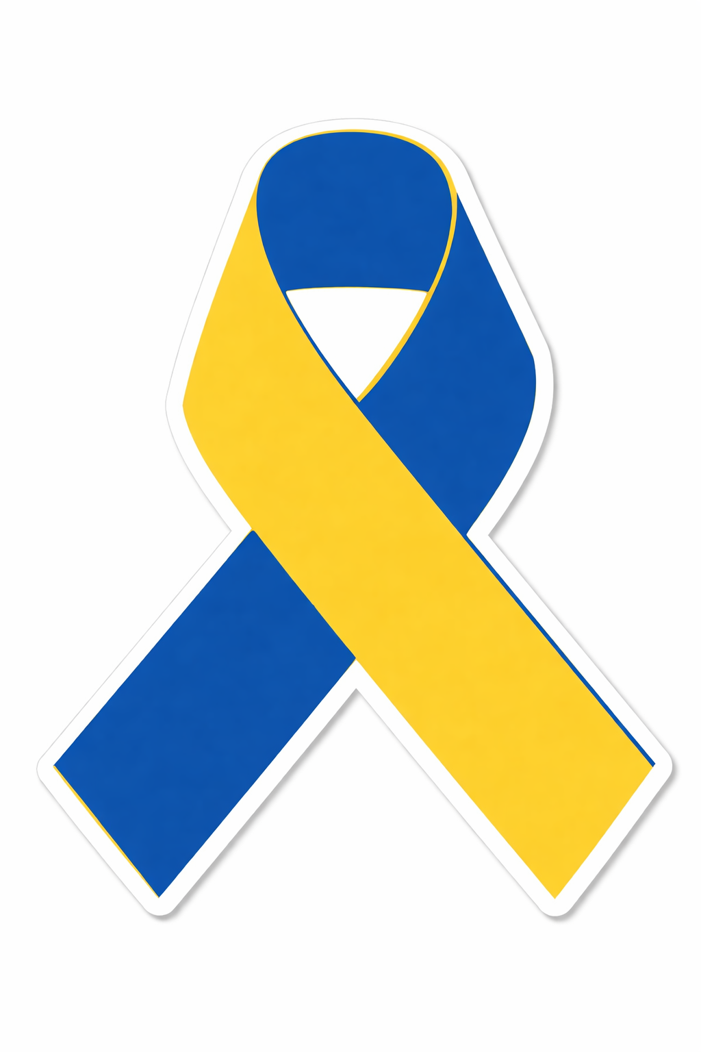 4 PACK Down Syndrome awareness Ribbon waterproof Matte vinyl sticker
