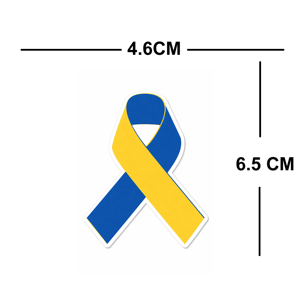 4 PACK Down Syndrome awareness Ribbon waterproof Matte vinyl sticker