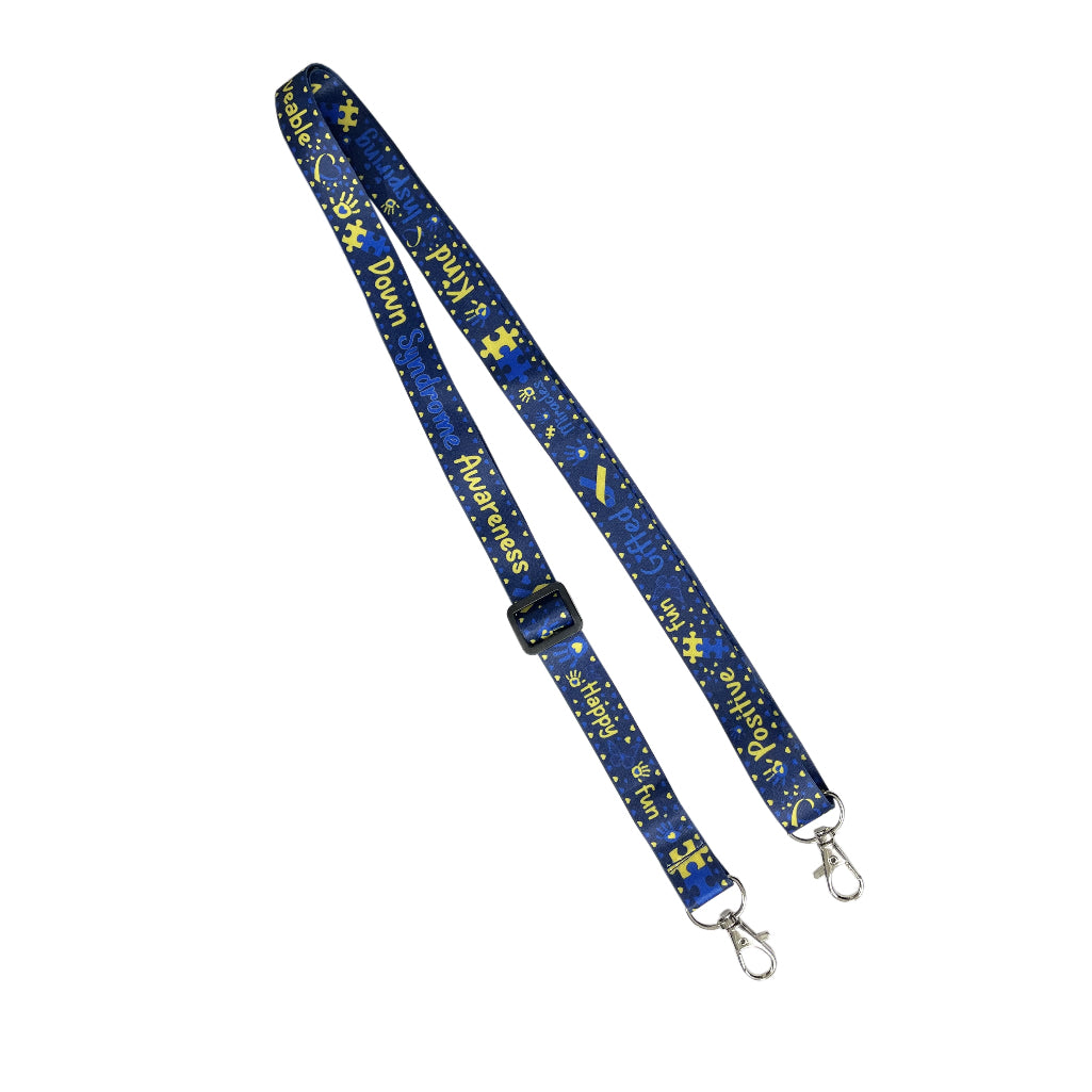 Down Syndrome Awareness CLIP adjustable Lanyard neck strap ID holder phone bag