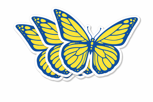 4 PACK Down Syndrome Awareness Butterfly symbol waterproof Matte vinyl sticker