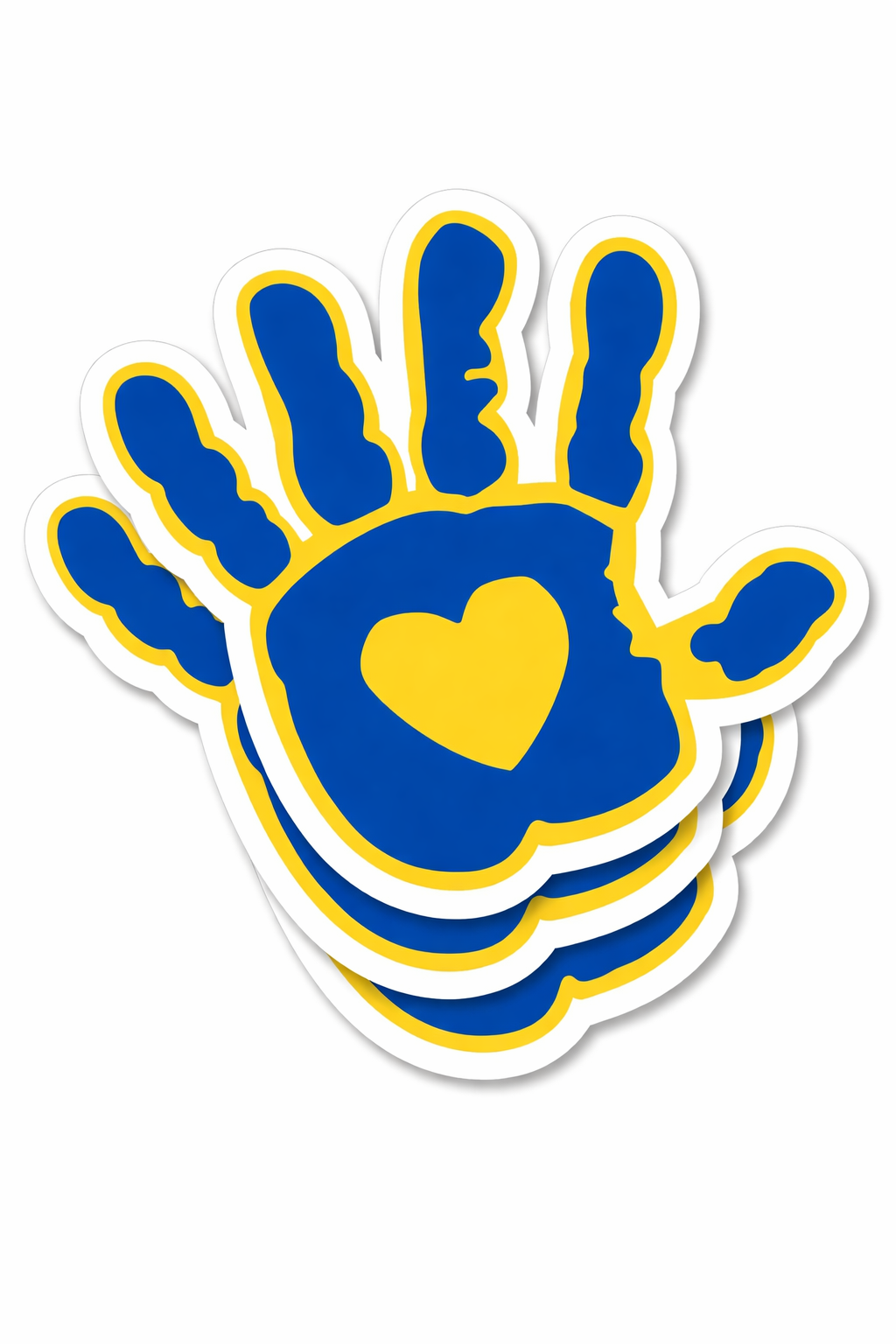 4 PACK Down Syndrome Awareness palm heart waterproof Matte vinyl sticker