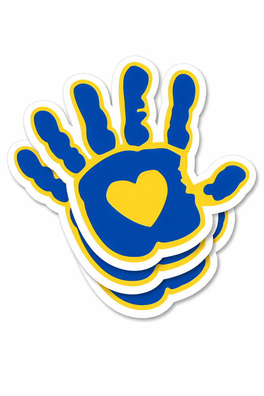 4 PACK Down Syndrome Awareness palm heart waterproof Matte vinyl sticker
