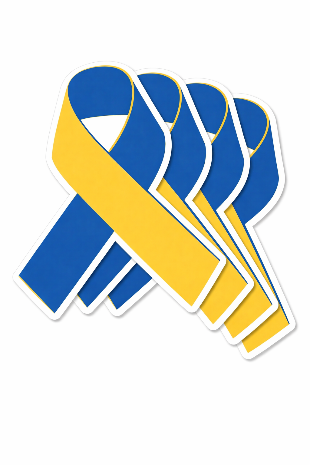 4 PACK Down Syndrome awareness Ribbon waterproof Matte vinyl sticker