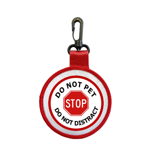 Do Not Pet Do not Distract Tag Pull Bag Key Ring Keyring