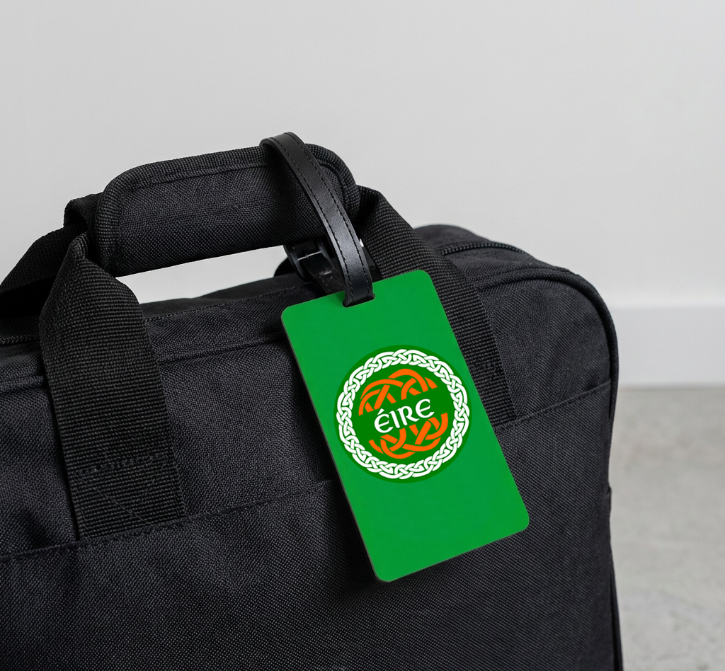 Eire Suitcase Tag – Ireland Irish Luggage Tag with Celtic Knot Symbol, Travel ID