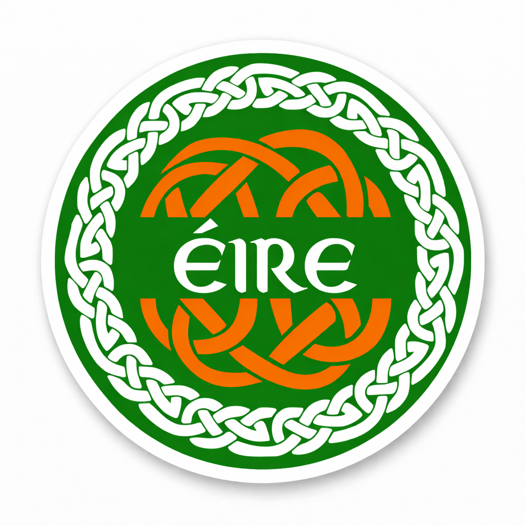 Eire Waterproof Vinyl Matte Sticker Label, 4 Pack, ireland irish celtic symbol