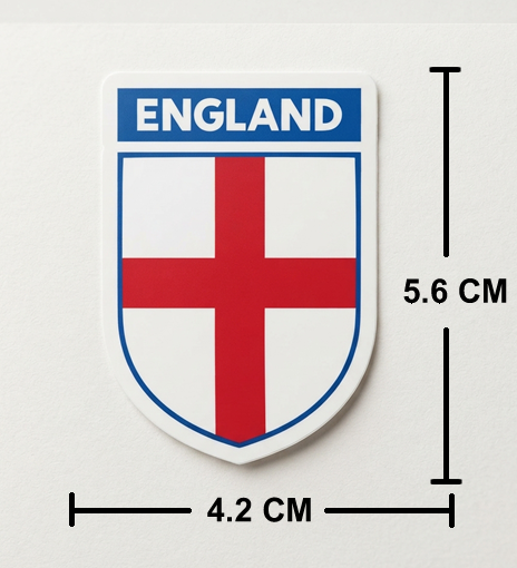 2 PACK English Flag crest waterproof Gloss vinyl sticker England Team
