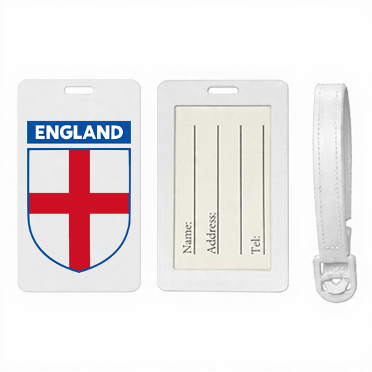 England Flag Crest Suitcase Tag, Luggage Tag, Travel ID Bag English Team