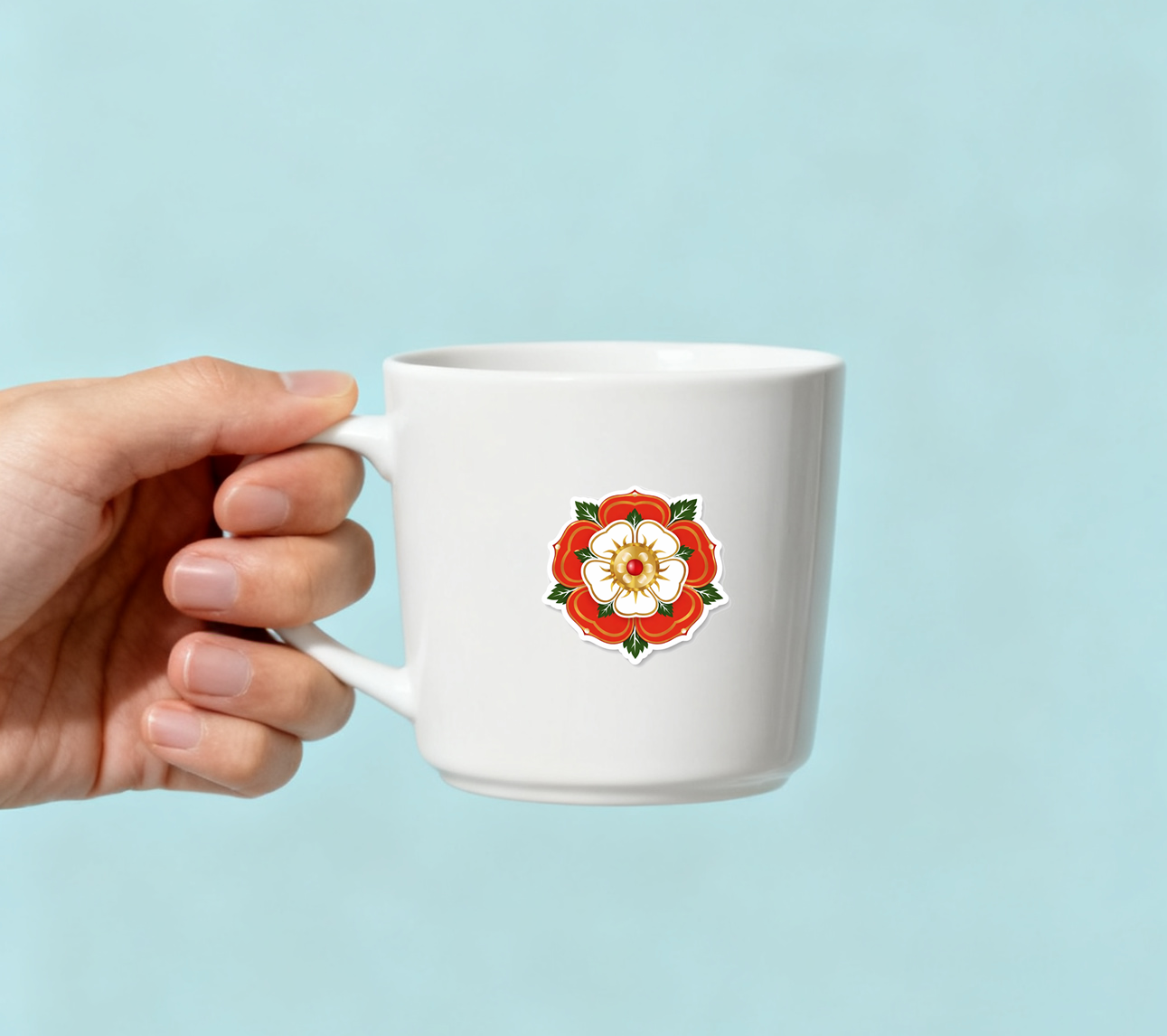 England Rose Design Waterproof Vinyl Matte Sticker Label, 4 Pack Tudor roses