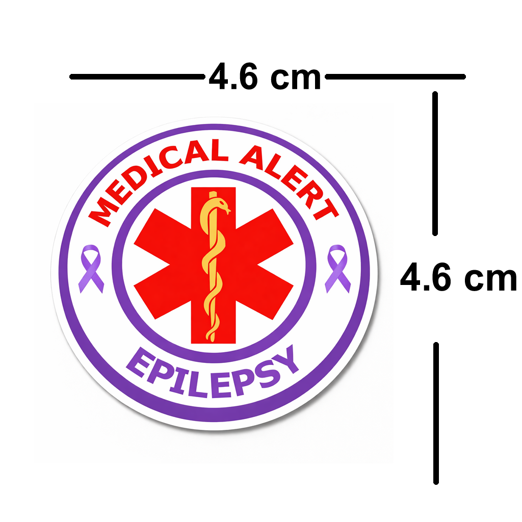 4 PACK Medical Alert Epilepsy awareness waterproof Matte vinyl sticker