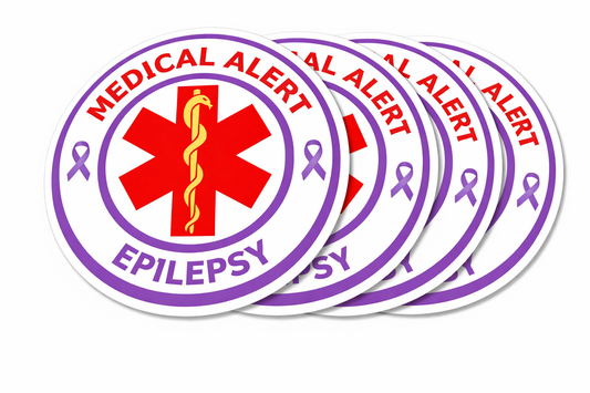 4 PACK Medical Alert Epilepsy awareness waterproof Matte vinyl sticker