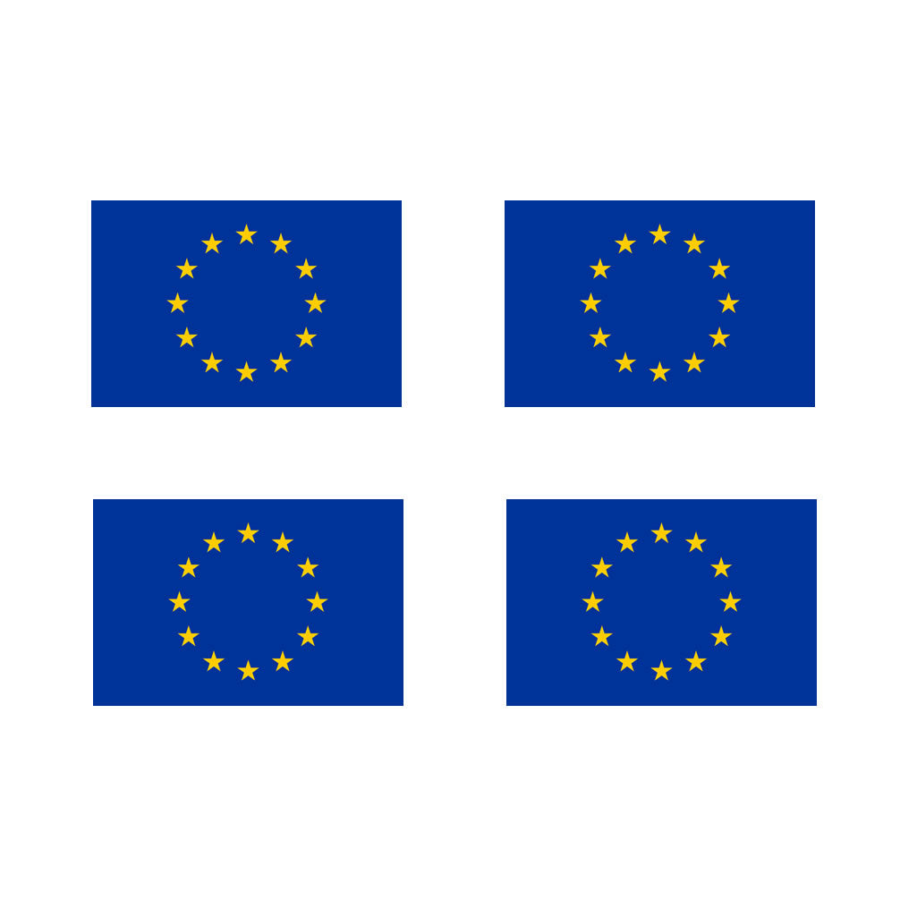 SET OF 4X Europe FLAG Iron on Screen print transfers for Fabrics European Union