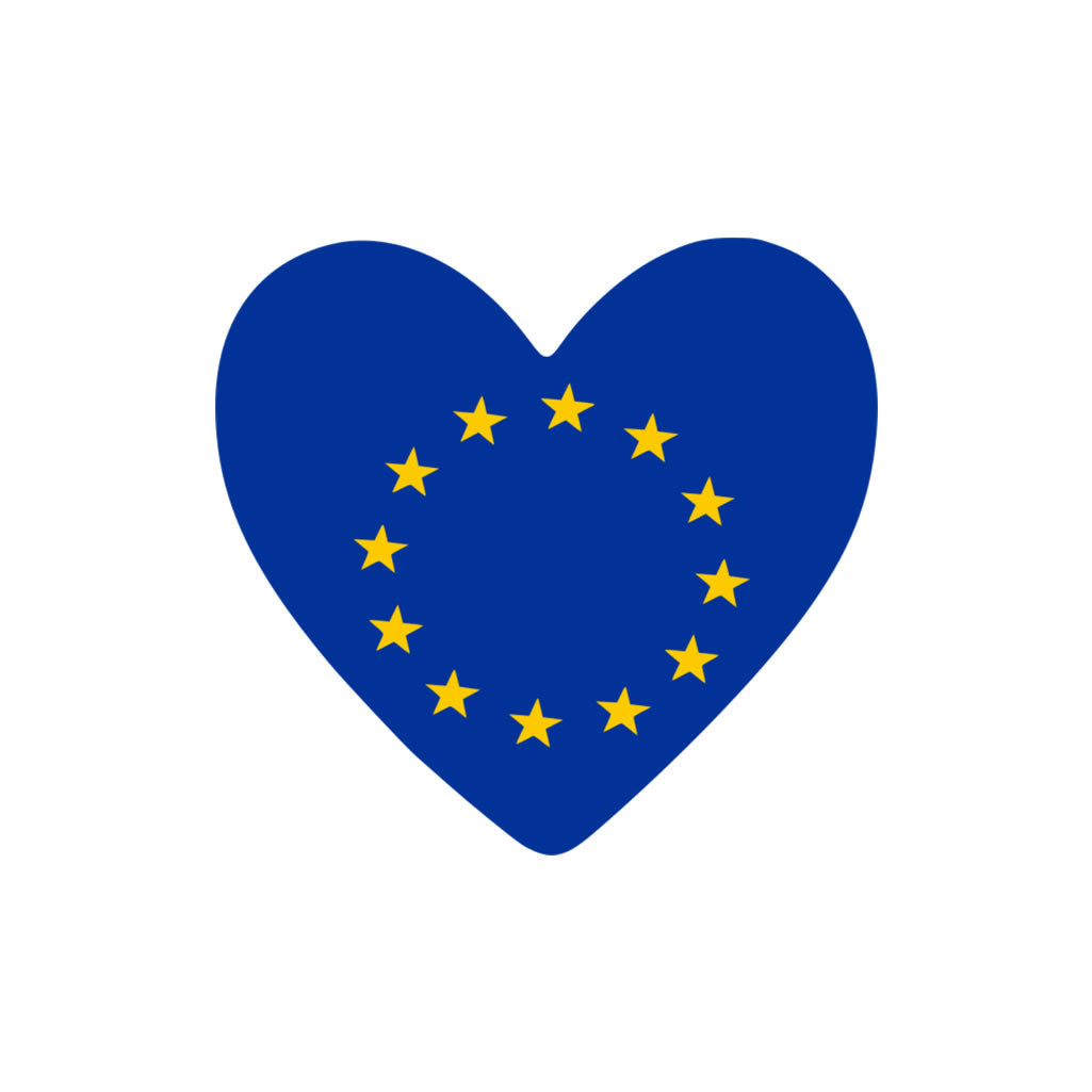 European Flag Heart Iron on transfer