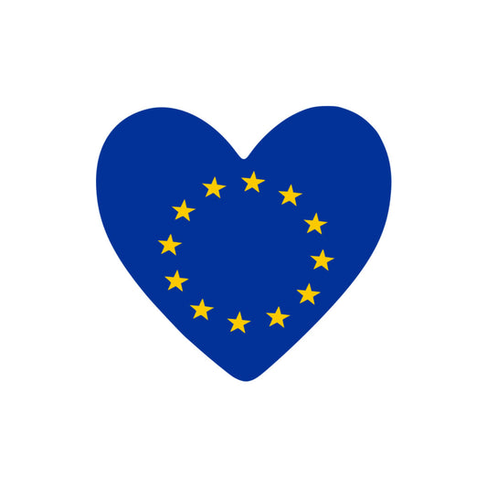 European Flag Heart Iron on transfer