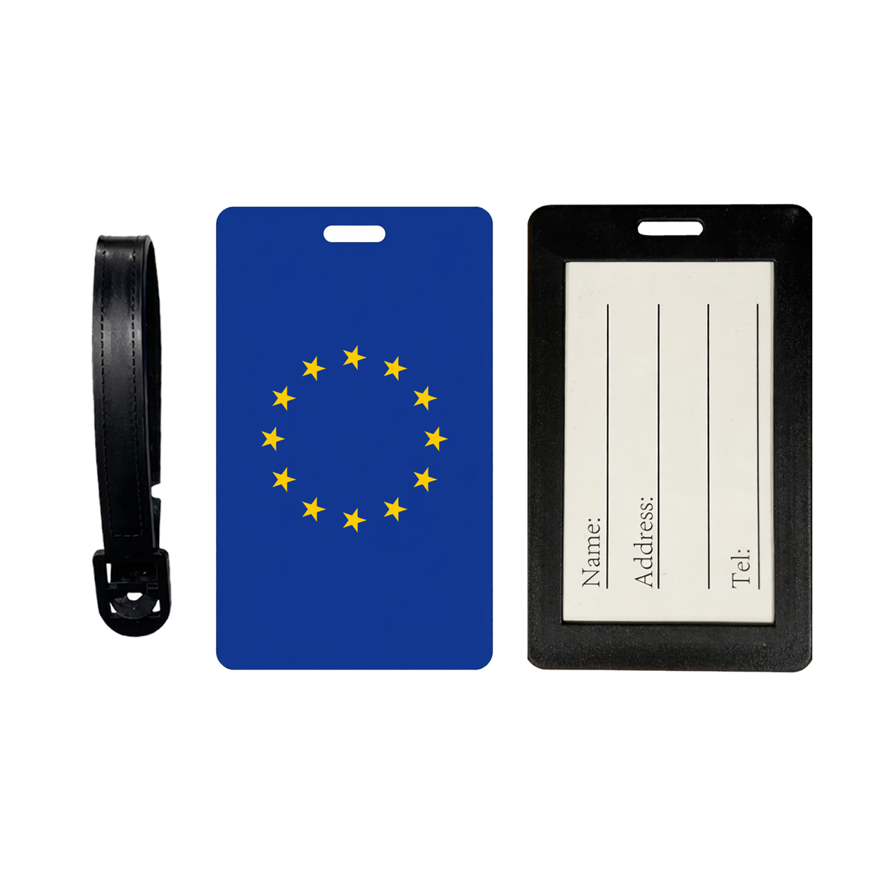 EU Flag Suitcase Tag – European Union Star Luggage Tag, Travel ID for Airport bag