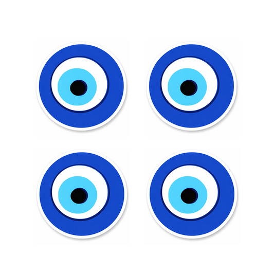 Evil Eye Protection Waterproof Matte vinyl Sticker Pack (4 pcs) Blue Nazar