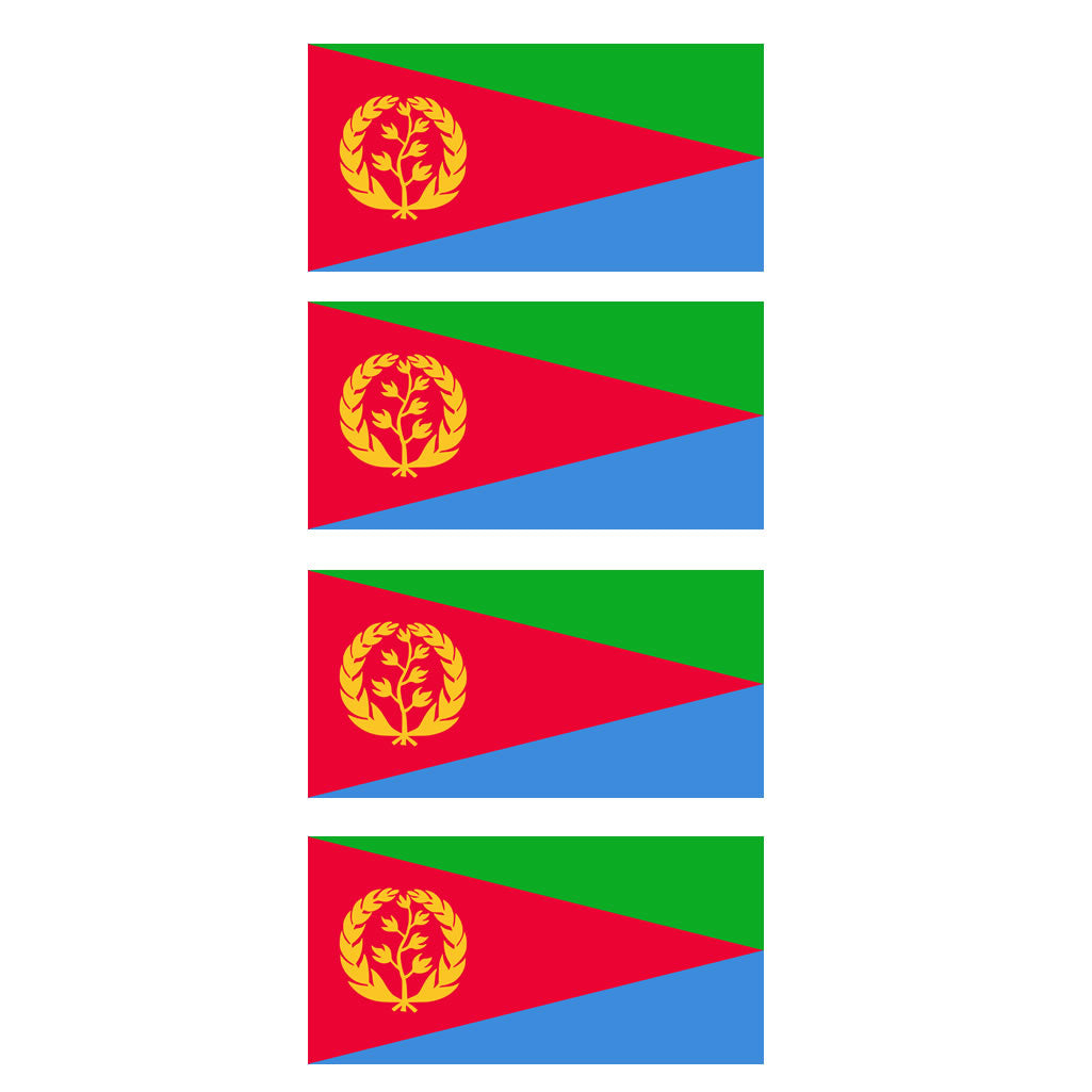 Set of 4 x Eritrea flag Iron on Transfer