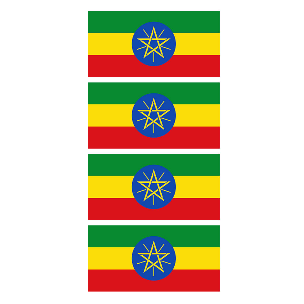 Set of 4 x Ethiopia flag Iron on Screen Print for fabric Machine Washable Transfer Ethiopian Flag