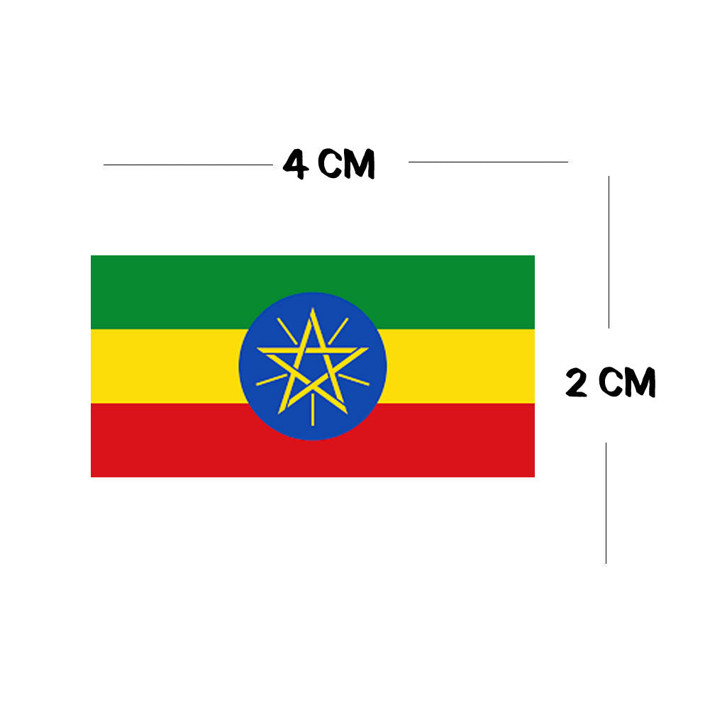 Set of 4 x Ethiopia flag Iron on Screen Print for fabric Machine Washable Transfer Ethiopian Flag