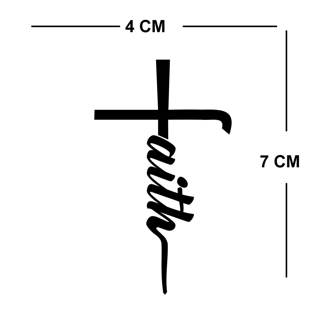 Faith Temporary Tattoo Waterproof Lasts 1 week Christian Cross