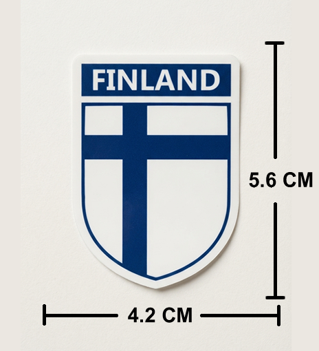 2 PACK Finland Flag crest waterproof Gloss vinyl sticker Finish Team