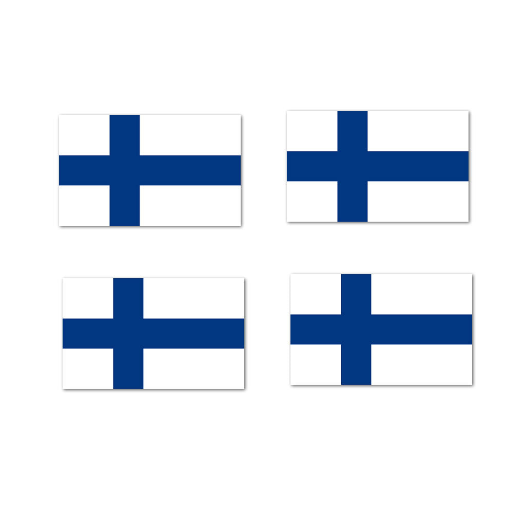 Set of 4 FINLAND Flag Iron on Screen Print Transfers for Fabrics Machine Washable Finish Flag patch