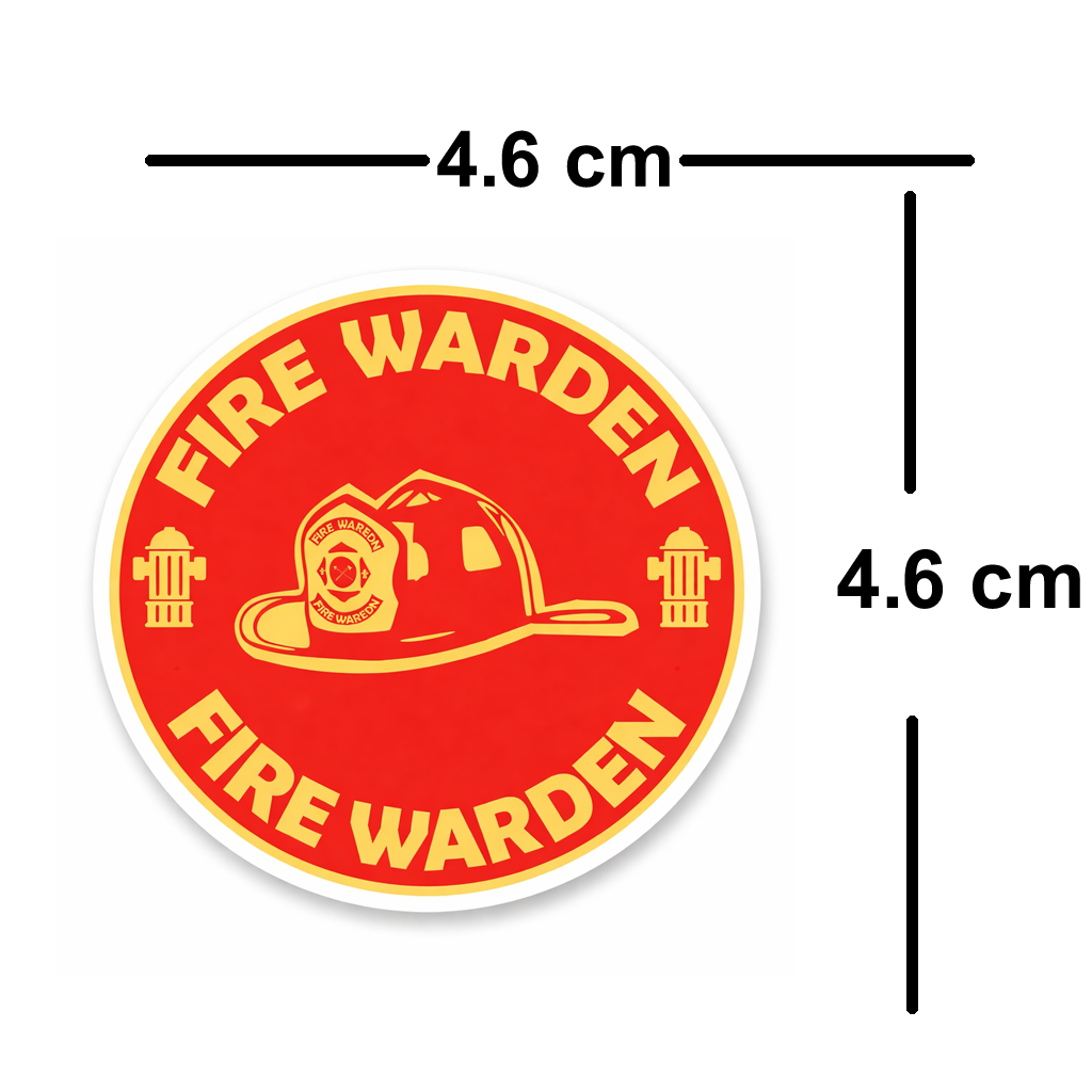 4 PACK Fire Warden waterproof Matte vinyl sticker