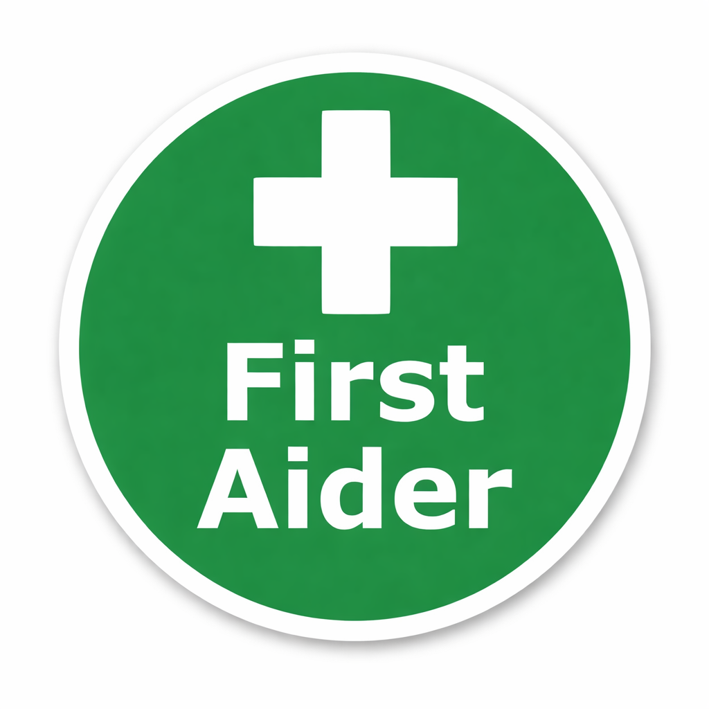 First aider Waterproof Vinyl Matte Sticker Label, 4 Pack