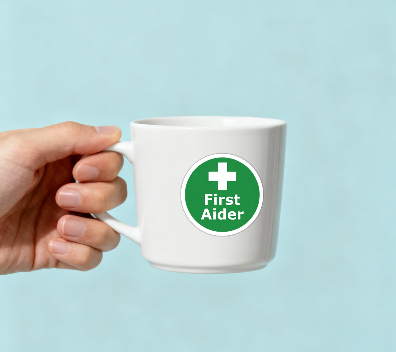First aider Waterproof Vinyl Matte Sticker Label, 4 Pack