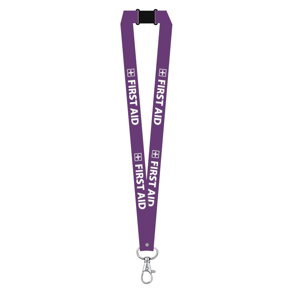 First Aid printed Lanyard neck strap, ID HOLDER included Safety Breakaway Clip UK Stock