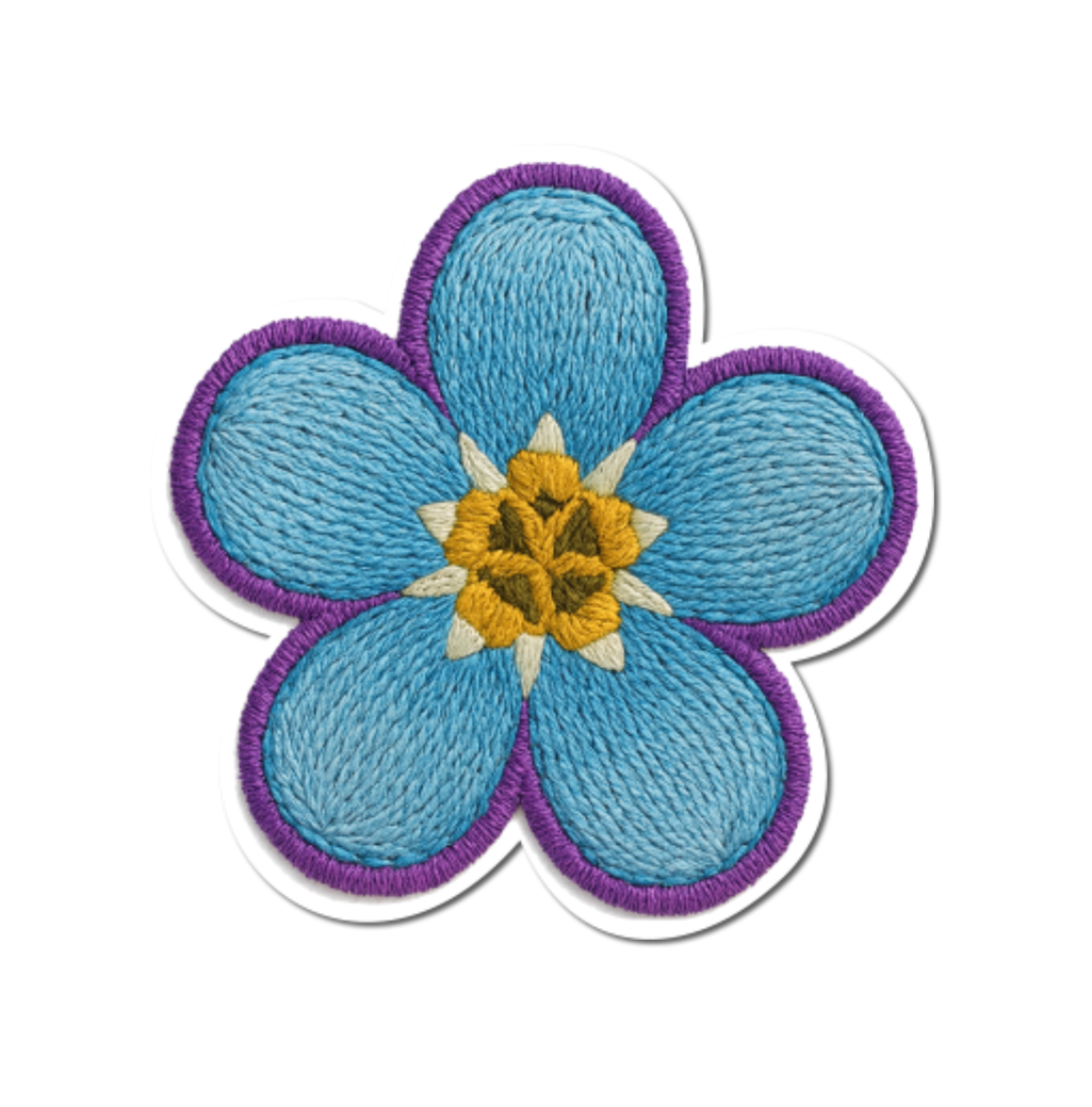 4 PACK Dementia Awareness waterproof Matte vinyl sticker Forget me not Flower