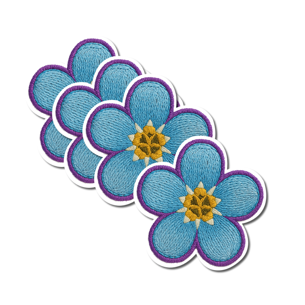 4 PACK Dementia Awareness waterproof Matte vinyl sticker Forget me not Flower