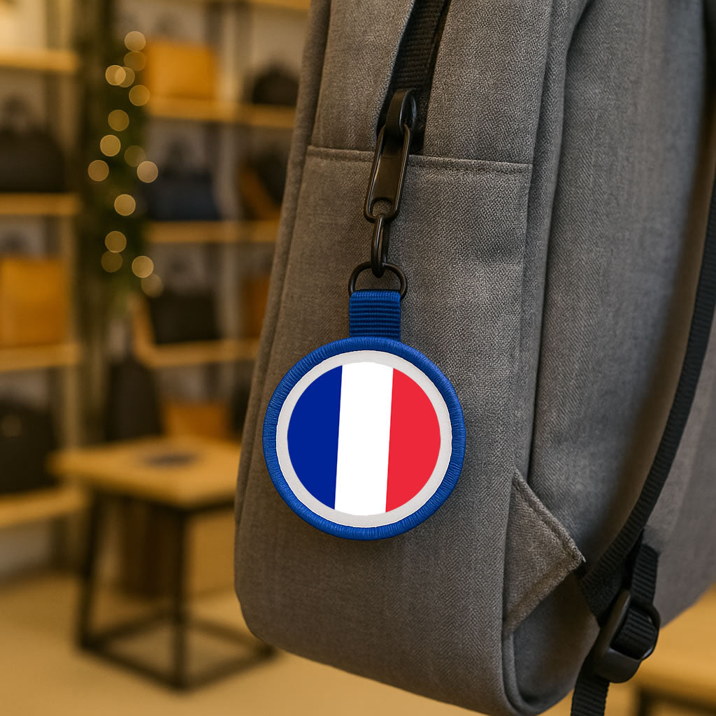French Flag Luggage Tag Pull Bag Key Ring Keyring bag charm France team