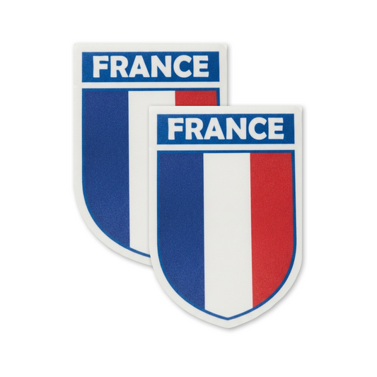 French Flag Crest Vinyl Sticker 4.2 x 5.6 cm, Pack of 2 France team