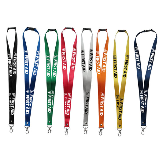 First Aid printed Lanyard neck strap, ID HOLDER included Safety Breakaway Clip UK Stock