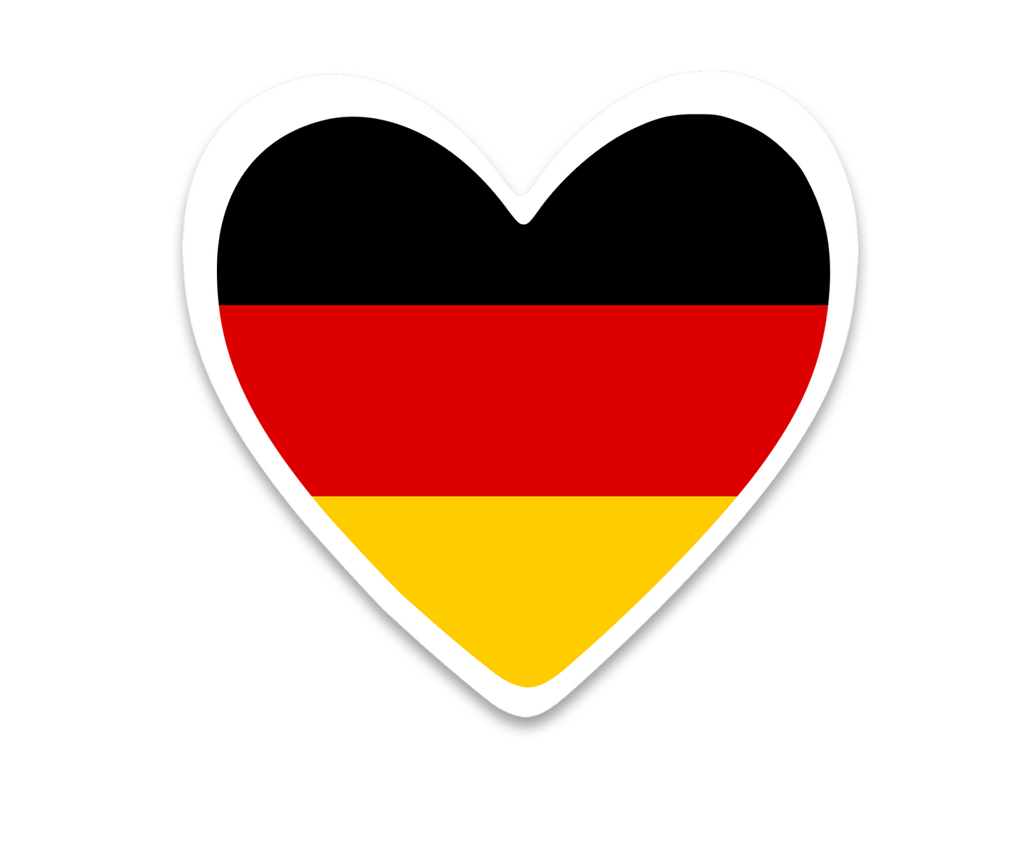 4 PACK Germany Flag heart waterproof Matte vinyl sticker paper German Team