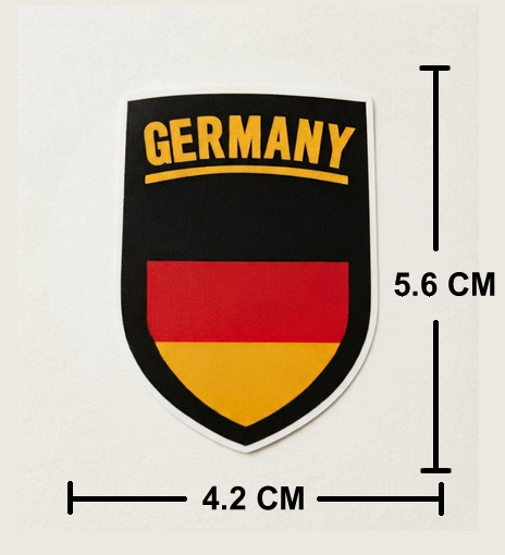 2 PACK German Flag crest waterproof Gloss vinyl sticker Germany Team