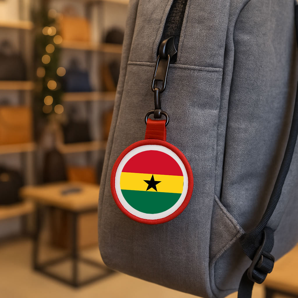 Ghana Flag circle bag Tag