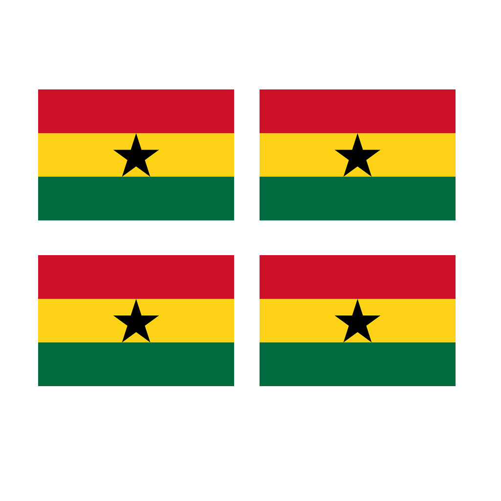 Set of 4x Ghana Flag Iron on Transfers