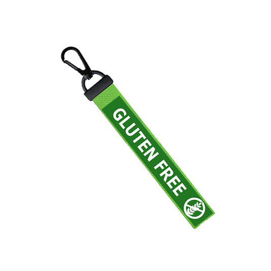 Gluten Free Key Chain Keyring Luggage Tag Zipper Pull Bag Ring Medical Alert