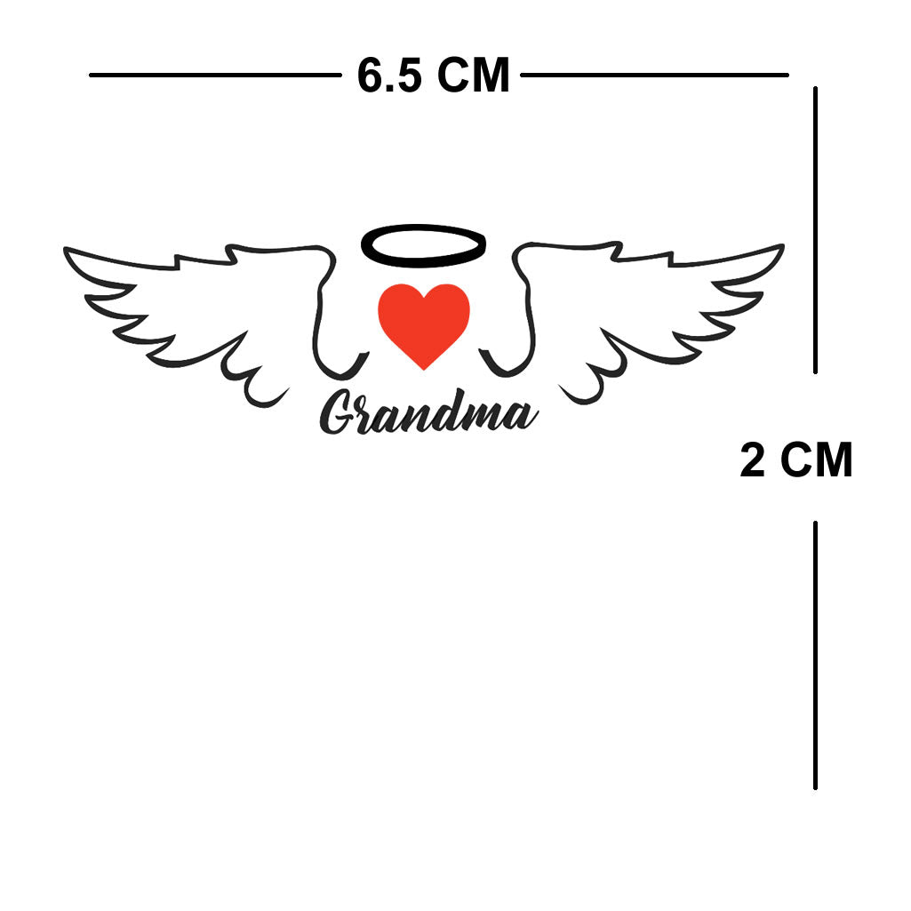 Grandma Angel wings Temporary Tattoo Body art memory in heaven grandmother RIP