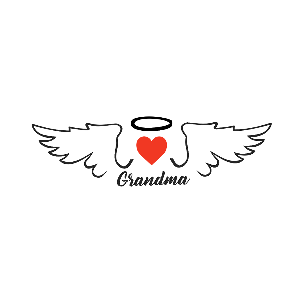 Grandma Angel wings Temporary Tattoo Body art memory in heaven grandmother RIP