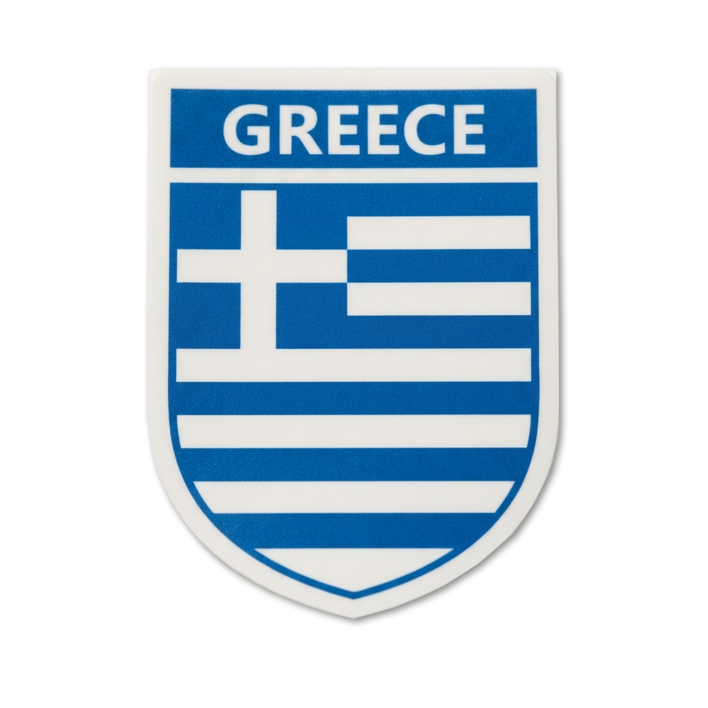 2 PACK Greece Flag crest waterproof Gloss vinyl sticker Greek Team