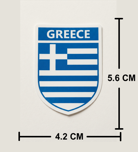 2 PACK Greece Flag crest waterproof Gloss vinyl sticker Greek Team