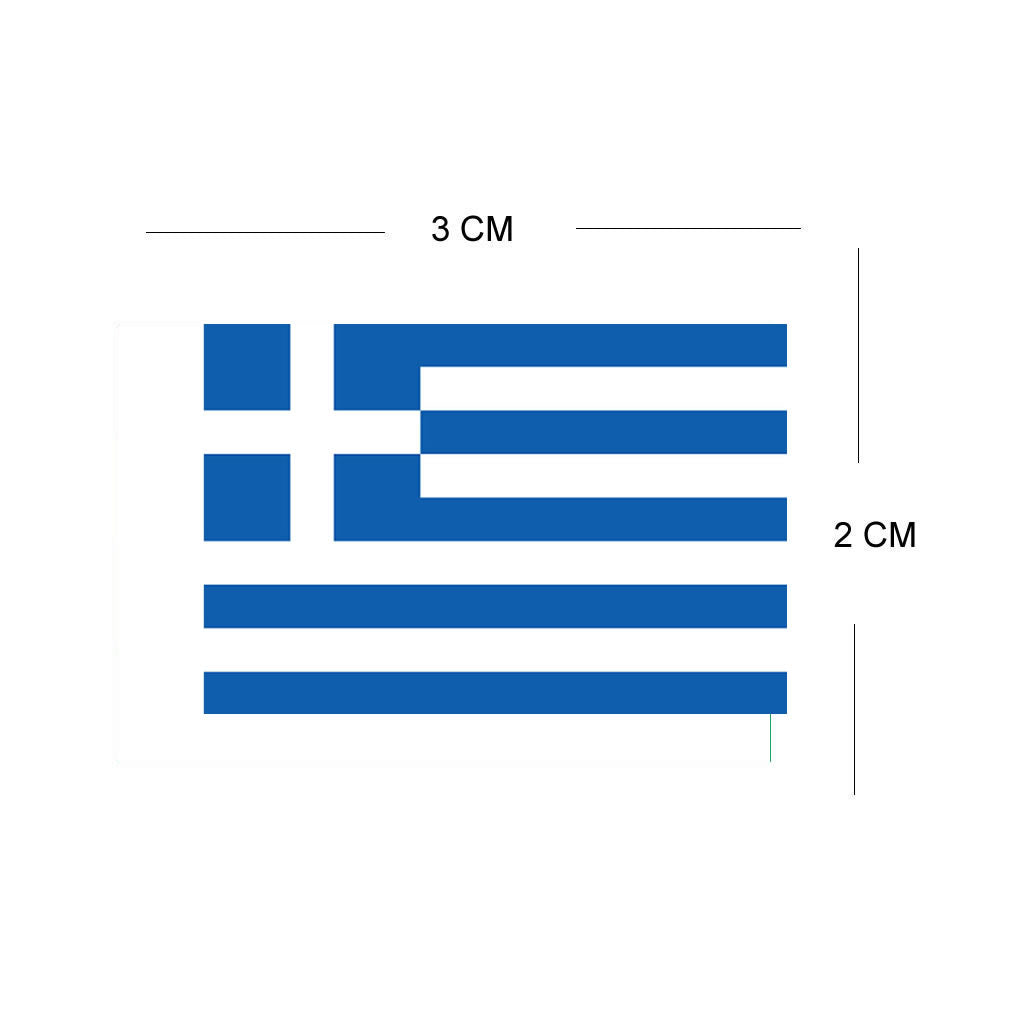 Set of 4 Greece Flag Iron on Screen Print Transfers for Fabrics Greek Flag