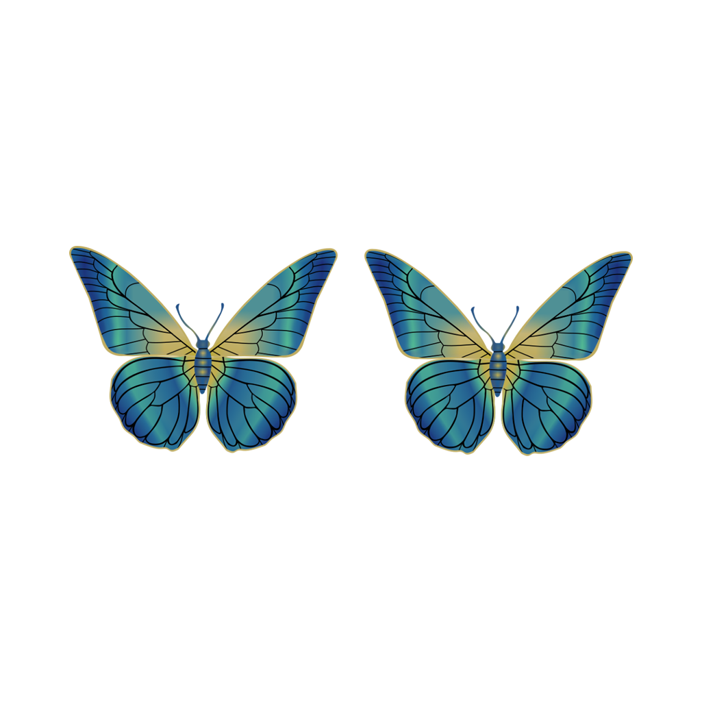 Set of 2 Green Butterflies Temporary Tattoo Waterproof Body Face art butterfly