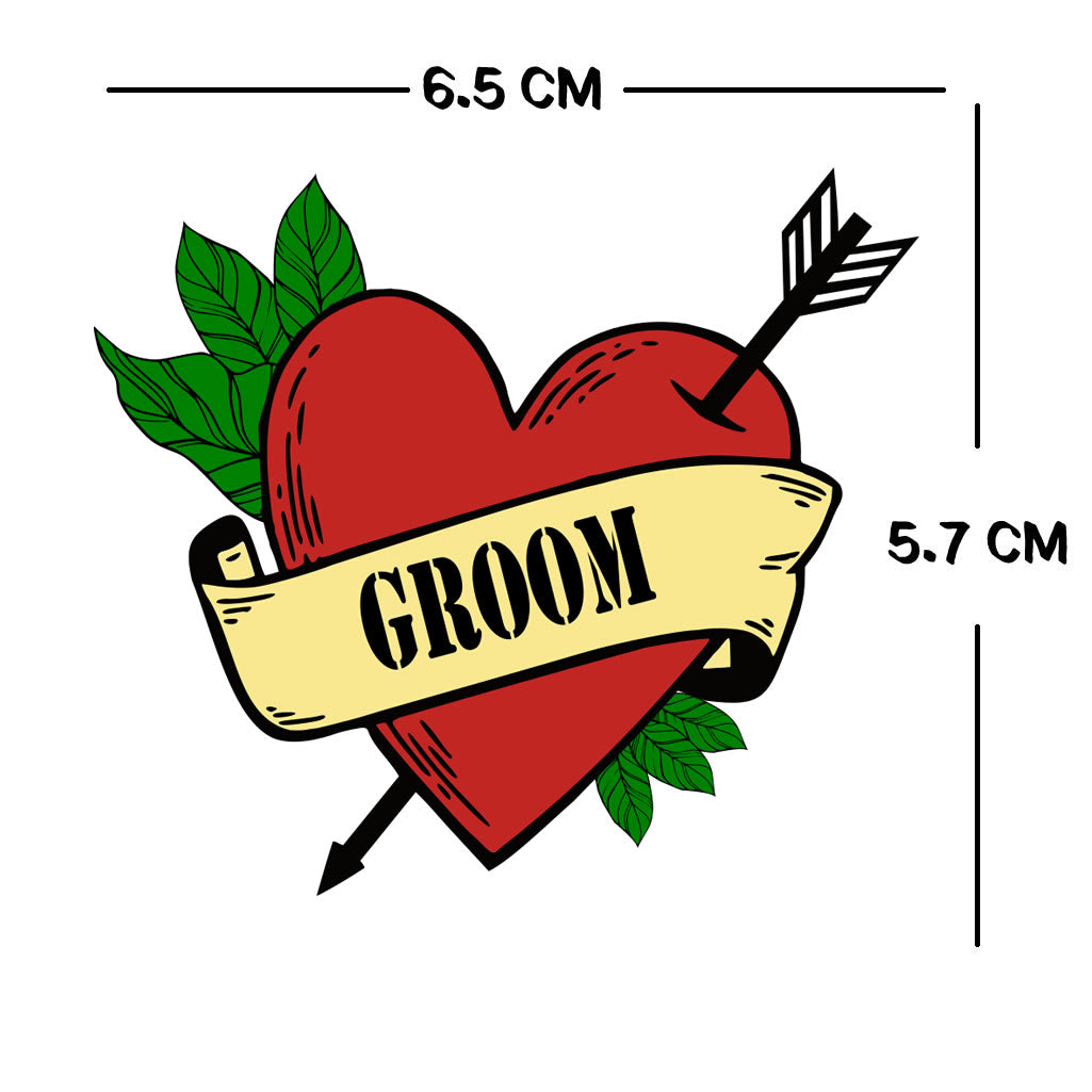 Groom HEART arrow Temporary Tattoo long lasting love wedding stag do