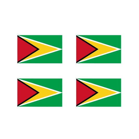 Guyana Flag Temporary Tattoos (4 Pack) – Waterproof, Non-Toxic, Easy Apply