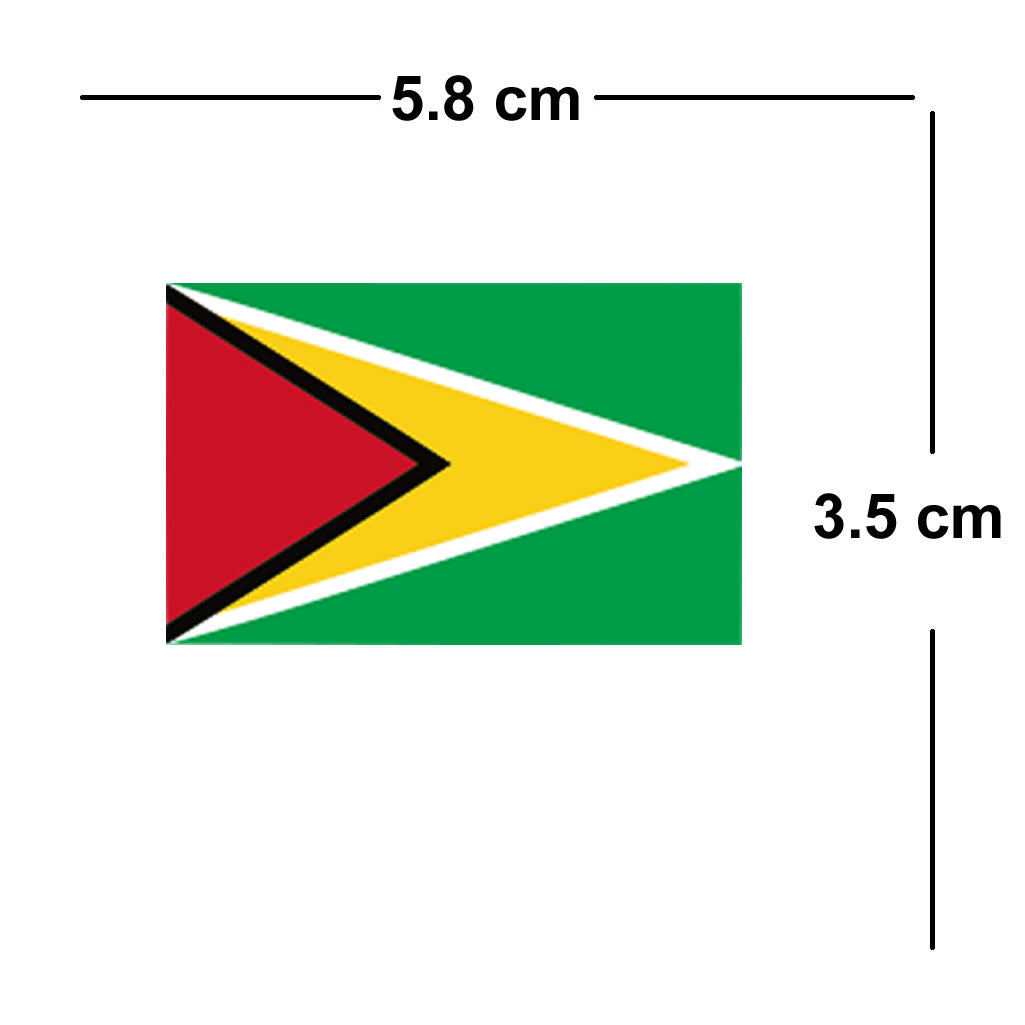 Guyana Flag Temporary Tattoos (4 Pack) – Waterproof, Non-Toxic, Easy Apply